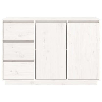 Sideboard White 111x34x75 cm Solid Wood Pine