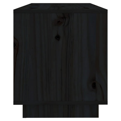 TV Cabinet Black 74x34x40 cm Solid Wood Pine