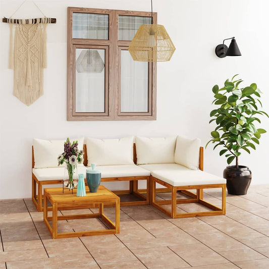 5 Piece Garden Lounge Set with Cushions Solid Wood Acacia (UK/IE/FI/NO only)