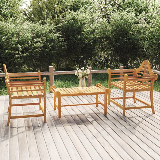 Solid Wood Teak Garden Chairs Set - 2 Pieces, 91x62x94 cm