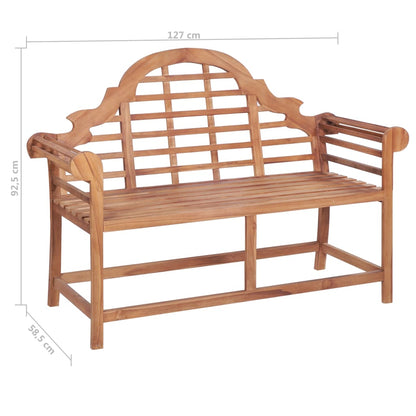 Solid Teak Garden Bench 127x58.5x92.5 cm - Durable Outdoor Seating