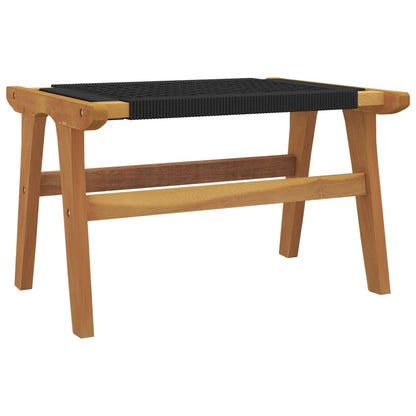 Teak Wood & Polyester Garden Chair with Footrest - Solid & Stylish