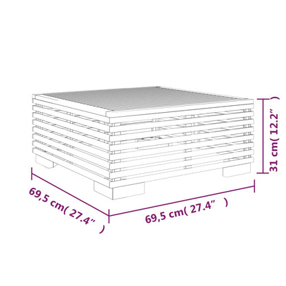 Teak Wood Garden Coffee Table – 69.5x69.5x31 cm Outdoor Charm