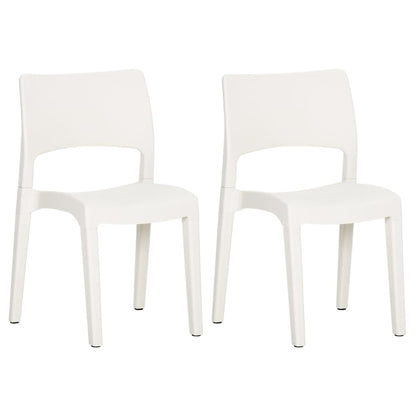 2-Piece White Polypropylene Garden Chairs - Stylish & Durable