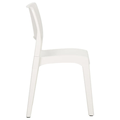 2-Piece White Polypropylene Garden Chairs - Stylish & Durable