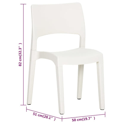 2-Piece White Polypropylene Garden Chairs - Stylish & Durable