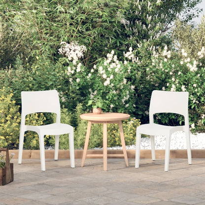 2-Piece White Polypropylene Garden Chairs - Stylish & Durable
