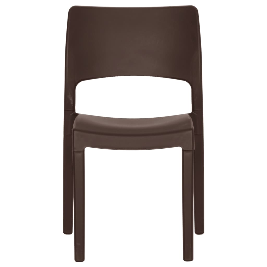 Set of 2 Garden Chairs in Mocha Polypropylene - Durable & Stylish