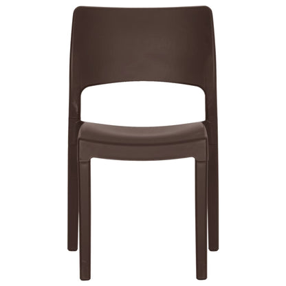Set of 2 Garden Chairs in Mocha Polypropylene - Durable & Stylish