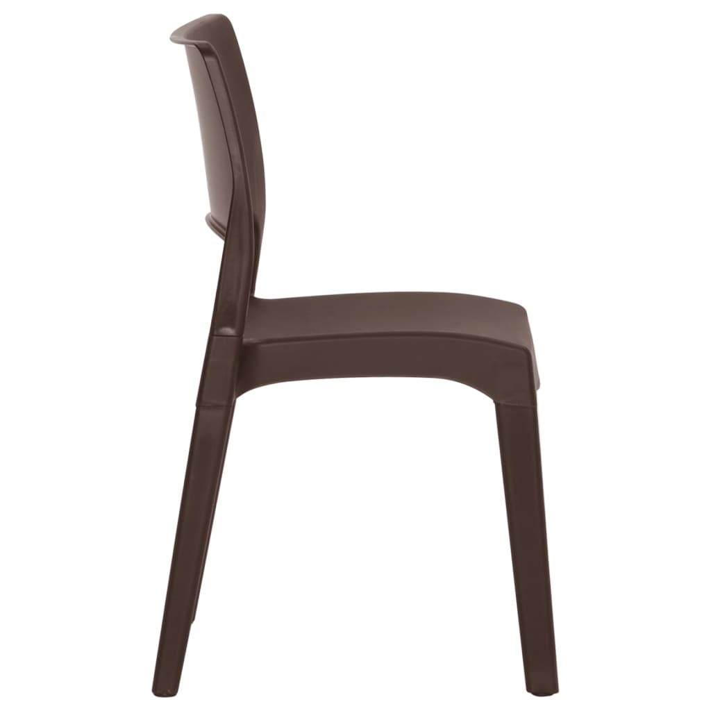 Set of 2 Garden Chairs in Mocha Polypropylene - Durable & Stylish