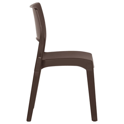Set of 2 Garden Chairs in Mocha Polypropylene - Durable & Stylish