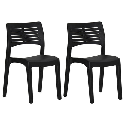 Anthracite Polypropylene Garden Chairs, Set of 2 - Durable & Stylish