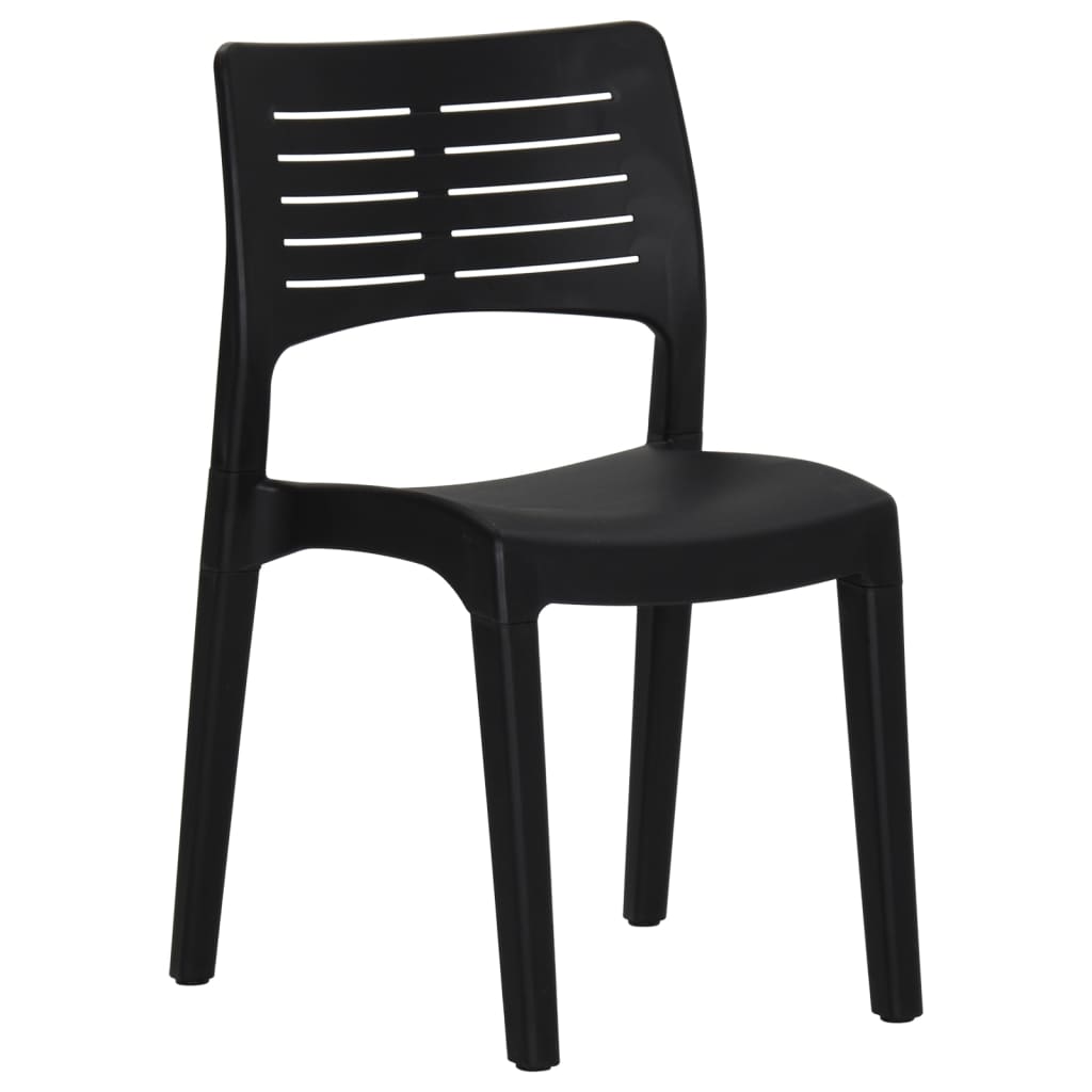 Anthracite Polypropylene Garden Chairs, Set of 2 - Durable & Stylish