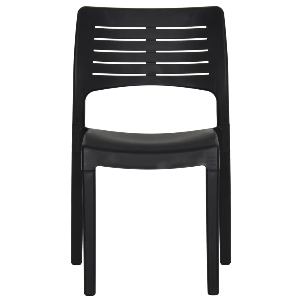 Anthracite Polypropylene Garden Chairs, Set of 2 - Durable & Stylish