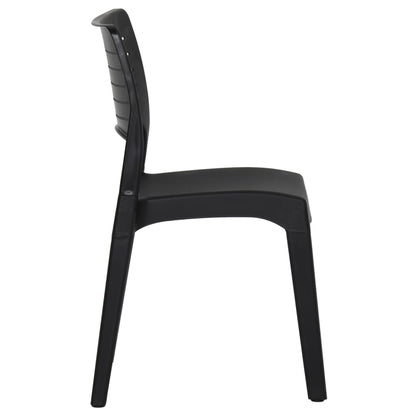 Anthracite Polypropylene Garden Chairs, Set of 2 - Durable & Stylish