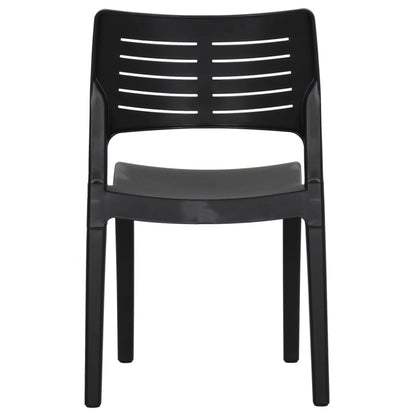 Anthracite Polypropylene Garden Chairs, Set of 2 - Durable & Stylish