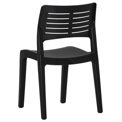 Anthracite Polypropylene Garden Chairs, Set of 2 - Durable & Stylish