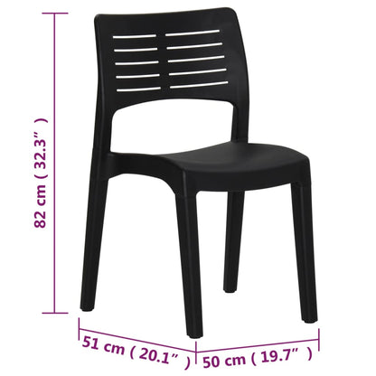 Anthracite Polypropylene Garden Chairs, Set of 2 - Durable & Stylish