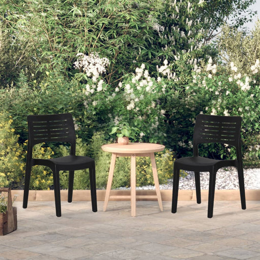 Anthracite Polypropylene Garden Chairs, Set of 2 - Durable & Stylish