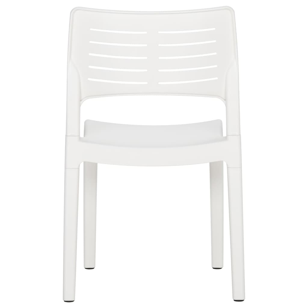 White Polypropylene Garden Chairs Set of 2 - Stylish & Durable