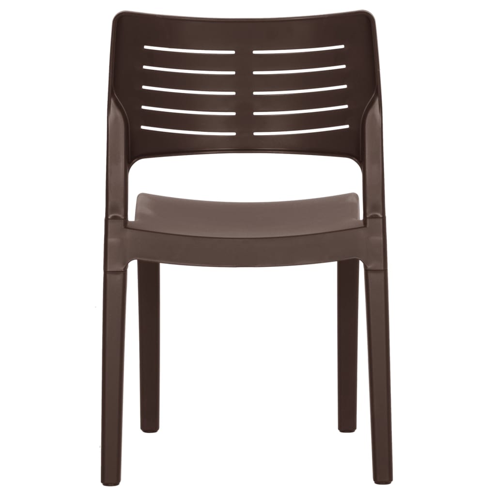 Mocha Polypropylene Garden Chairs Set - 2 pcs, Durable & Stylish