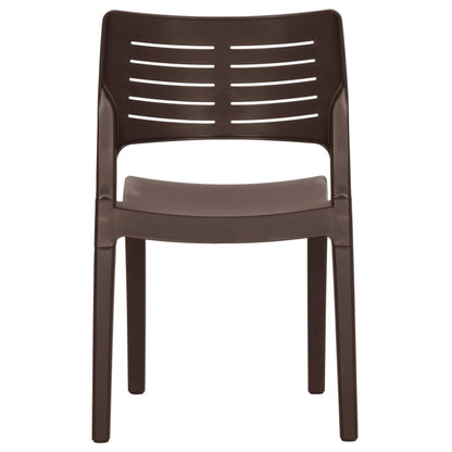 Mocha Polypropylene Garden Chairs Set - 2 pcs, Durable & Stylish