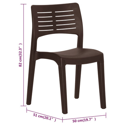 Mocha Polypropylene Garden Chairs Set - 2 pcs, Durable & Stylish