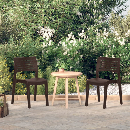 Mocha Polypropylene Garden Chairs Set - 2 pcs, Durable & Stylish