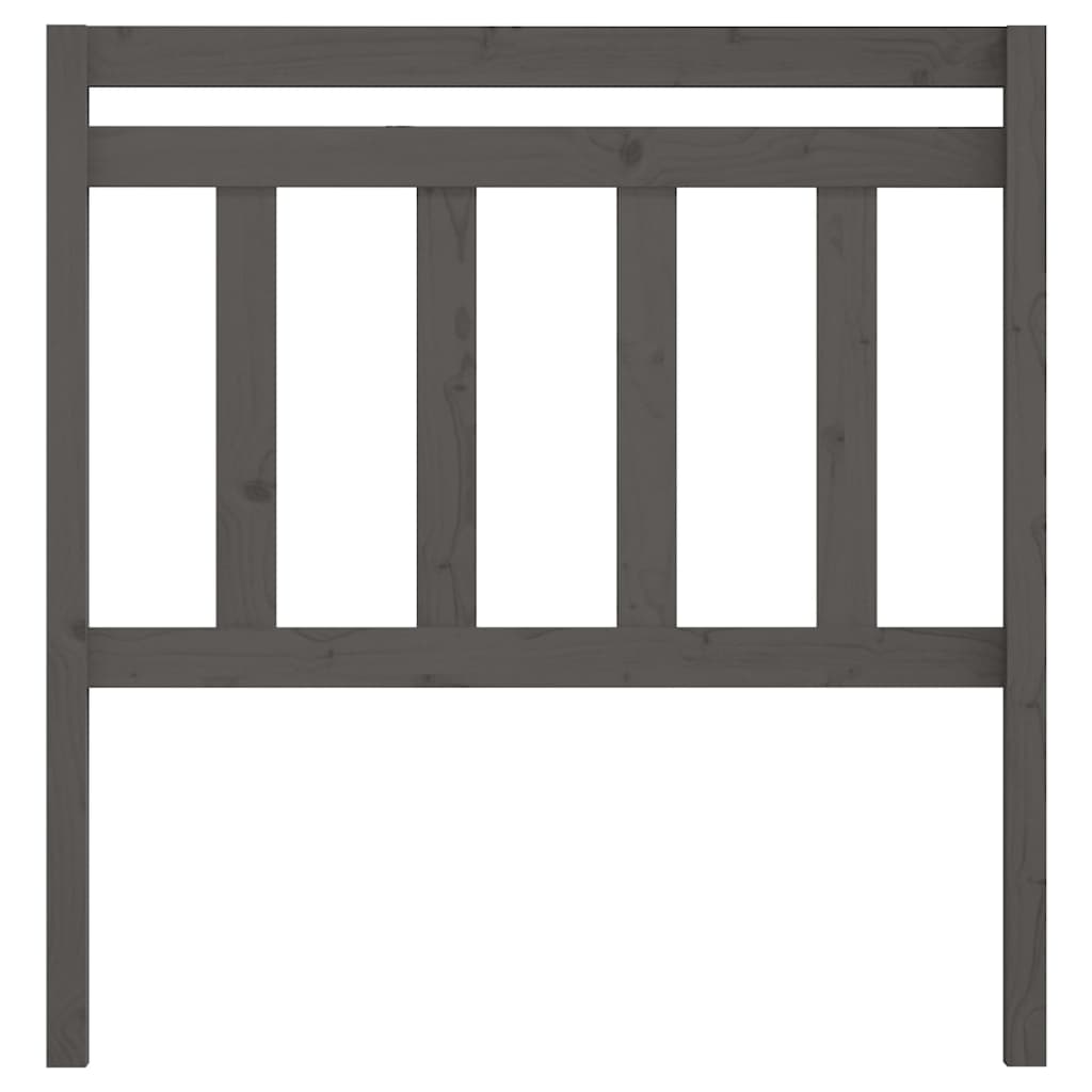 Solid Pine Wood Grey Bed Headboard 106x4x100 cm