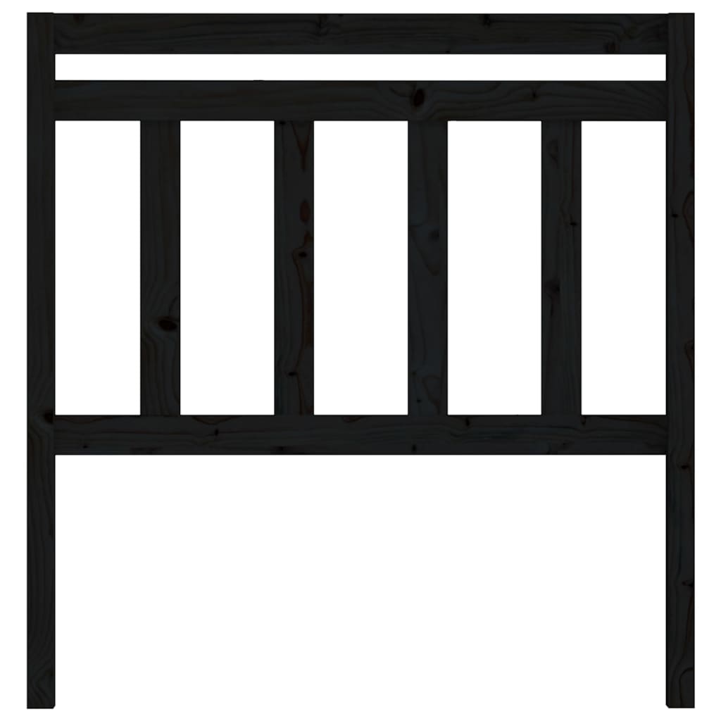 Elegant Black Pine Wood Headboard - 106x4x100 cm