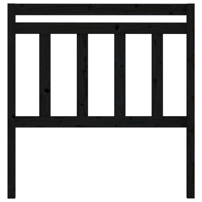 Elegant Black Pine Wood Headboard - 106x4x100 cm
