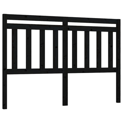 Solid Pine Wood Black Headboard, 126x4x100 cm