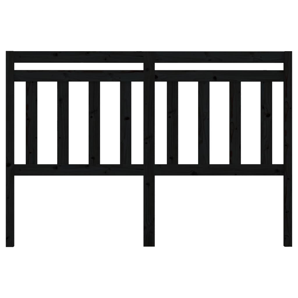 Solid Wood Pine Black Headboard 146x4x100 cm - Stylish & Durable
