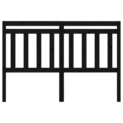 Solid Wood Pine Black Headboard 146x4x100 cm - Stylish & Durable