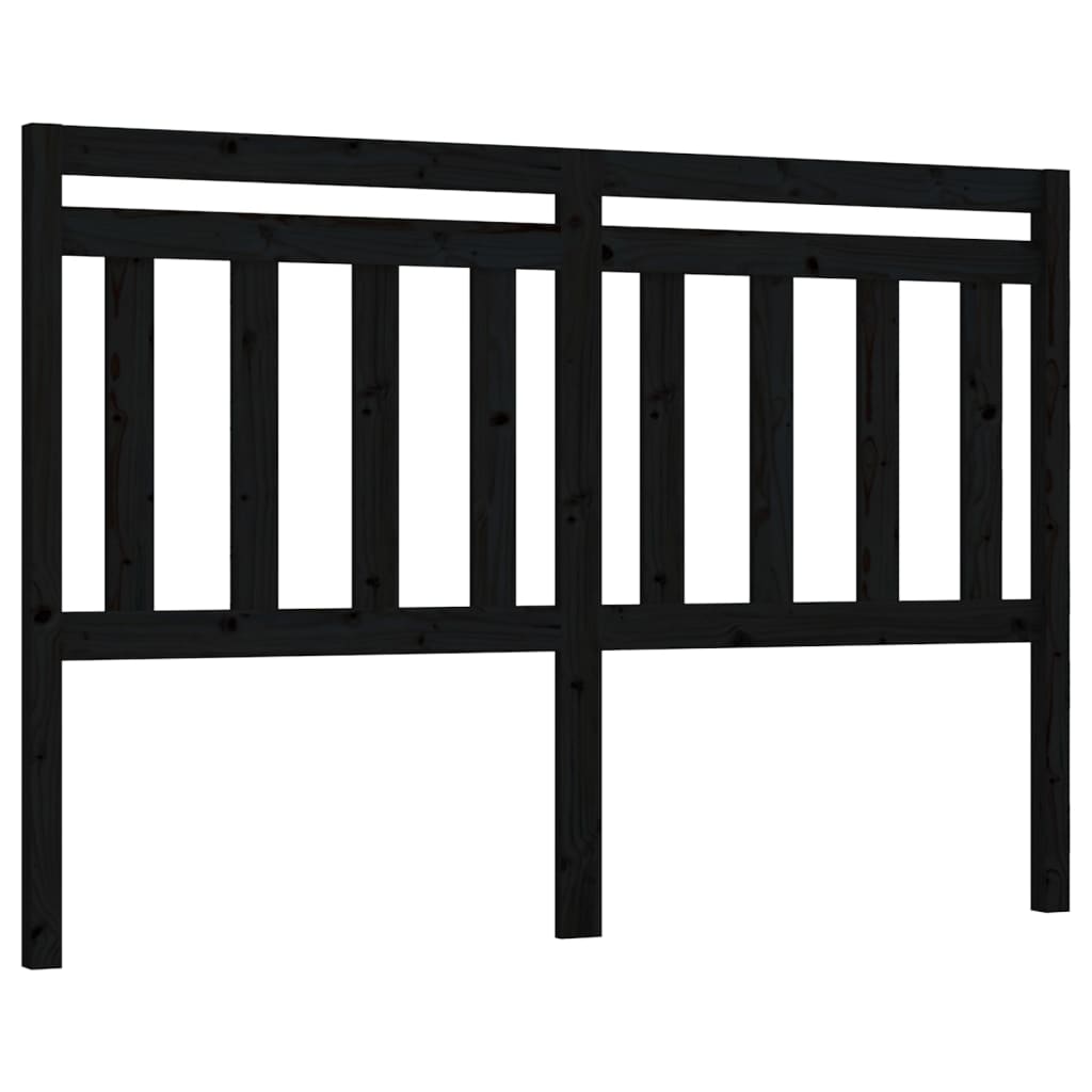 Solid Pine Black Headboard - 156x4x100 cm | Stylish Bedroom Accent