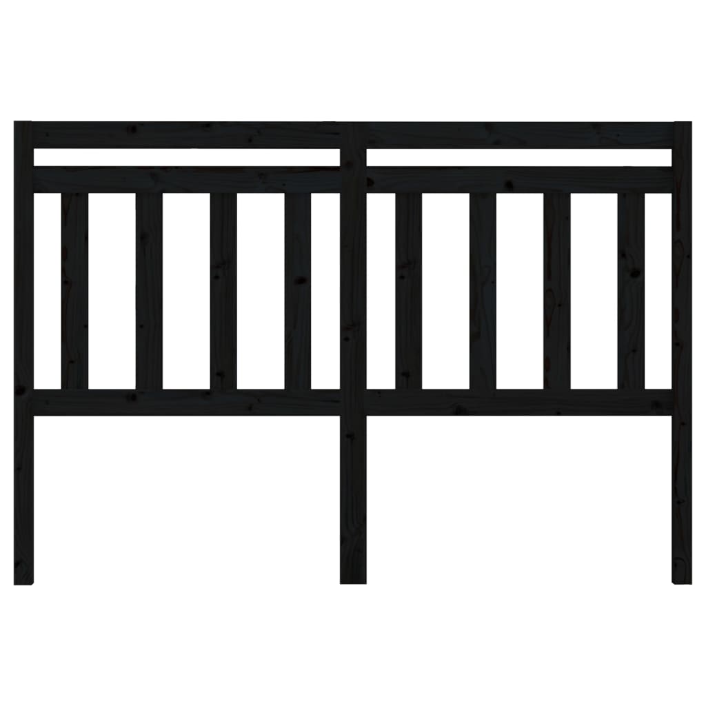 Solid Pine Black Headboard - 156x4x100 cm | Stylish Bedroom Accent
