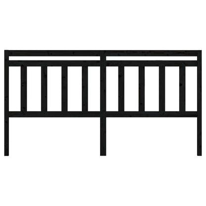Solid Pine Black Headboard 186x4x100 cm - Elegant Bedroom Decor