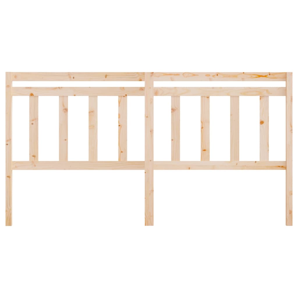 Solid Pine Wood Bed Headboard 206x4x100 cm - Natural Finish