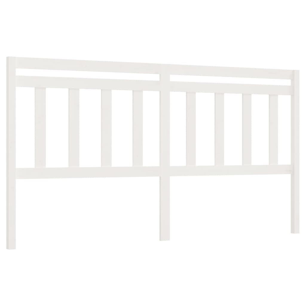 Solid Pine White Bed Headboard 206x4x100 cm