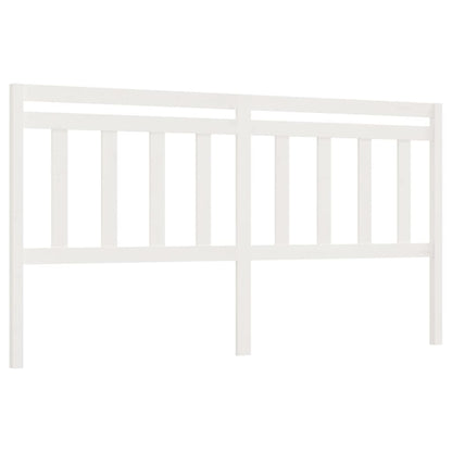 Solid Pine White Bed Headboard 206x4x100 cm