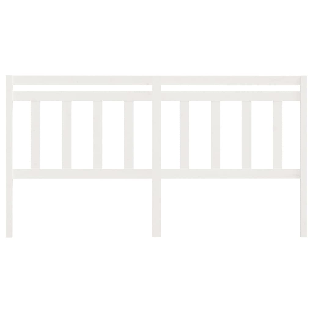 Solid Pine White Bed Headboard 206x4x100 cm