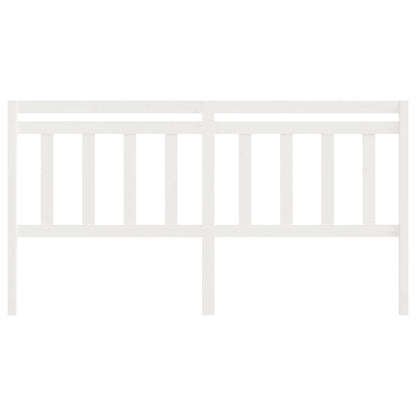 Solid Pine White Bed Headboard 206x4x100 cm
