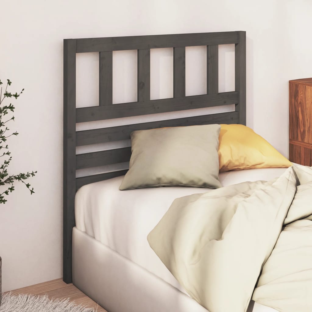 Solid Pine Grey Headboard 81x4x100 cm | Elegant Bedroom Decor