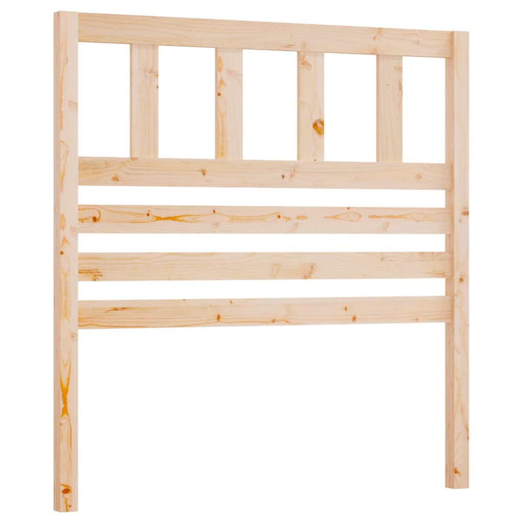 Solid Pine Wood Bed Headboard - 96x4x100 cm, Natural Finish