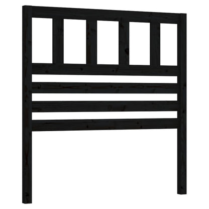 Solid Pine Wood Bed Headboard - Black 96x4x100 cm