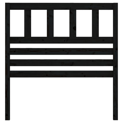 Solid Pine Wood Bed Headboard - Black 96x4x100 cm