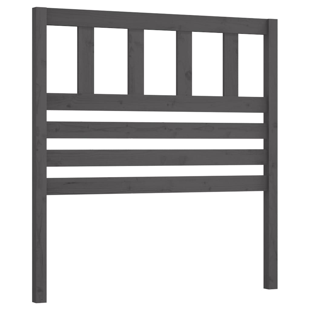 Solid Wood Pine Grey Bed Headboard, 106x4x100 cm