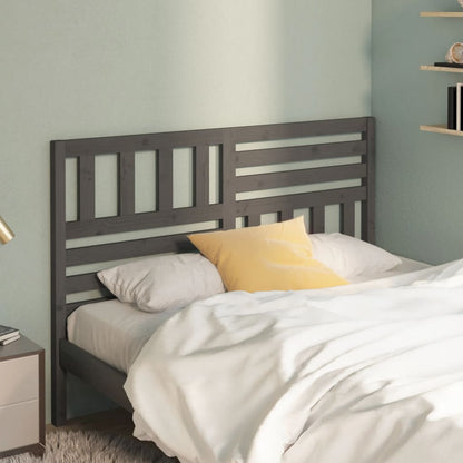 Solid Pine Bed Headboard - Grey, 126x4x100 cm