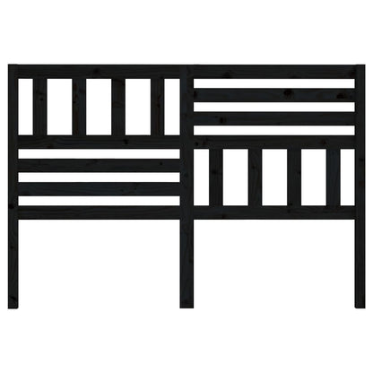 Solid Pine Wood Black Headboard 126x4x100 cm | Elegant Design