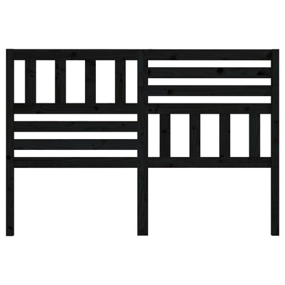 Black Solid Pine Wood Headboard, 146x4x100 cm - Stylish & Durable
